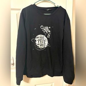 New Black Space Oversized Sweatshirt